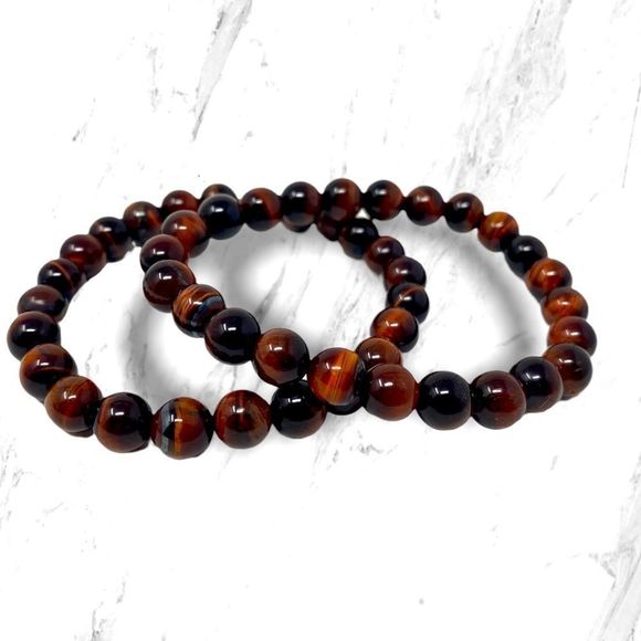 🆕 Red Tigers Eye Crystal Bracelet - Picture 2 of 3